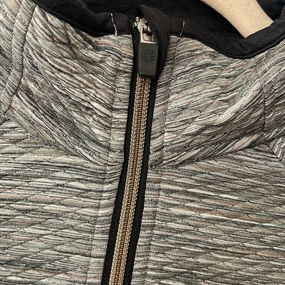ATHLETA 1/4 ZIP SWEAT SHIRT/ gray and black - Picture 2 of 11